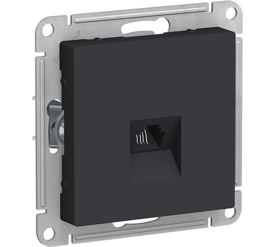 Розетка телефонная Systeme Electric ATLASDESIGN RRR RJ11, механизм, карбон ATN001081R 1