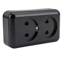 Розетка Ливны-Электро РА 10-009 2-х местная, черная, 130 шт. РАф 932.1
