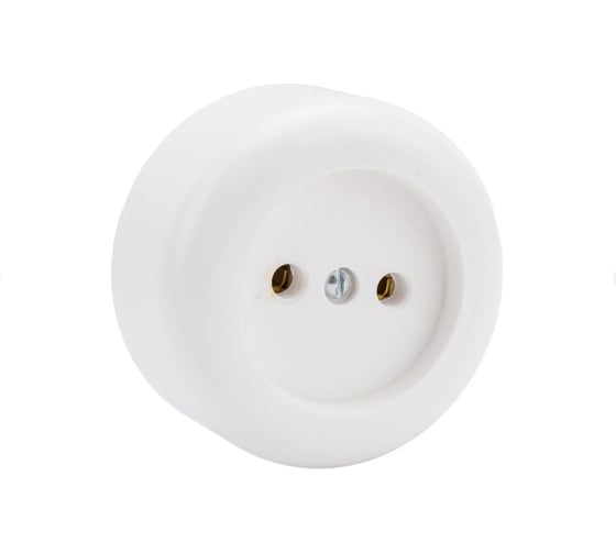 Розетка Ливны-Электро РА 10-007 круглая, белая, 200 шт. РАф 714.1