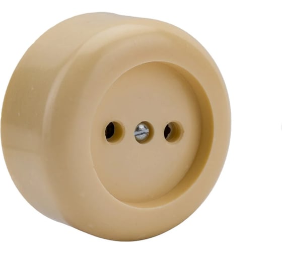 Розетка Ливны-Электро РА 10-007 круглая, слоновая кость, 200 шт. РА 1711.1