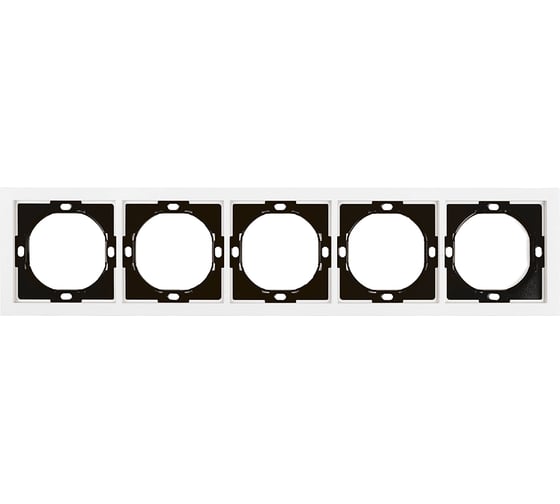 Рамка STEKKER 5-местная, серия Мия, PFR00-3005-01, белая магнолия 50460 1