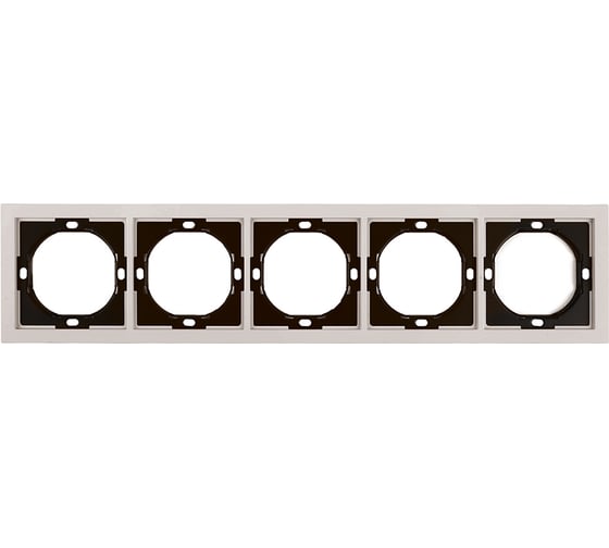 Рамка STEKKER 5-местная, серия Мия, PFR00-3005-08, пудровый жемчуг 50490 1