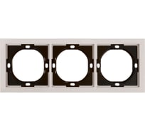 Рамка STEKKER 3-местная, серия Мия, PFR00-3003-08, пудровый жемчуг 50488