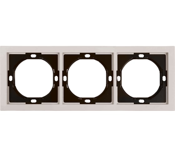 Рамка STEKKER 3-местная, серия Мия, PFR00-3003-08, пудровый жемчуг 50488 1