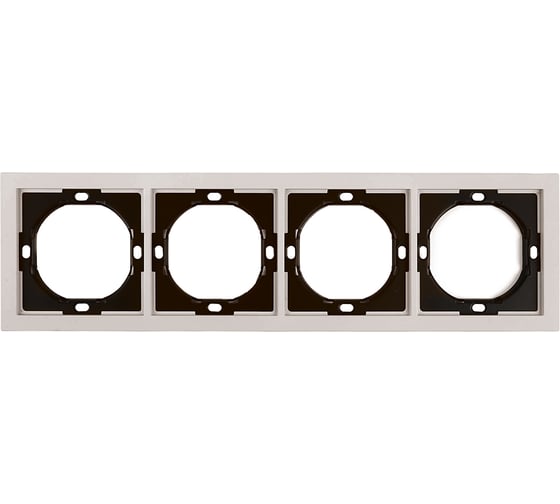 Рамка STEKKER 4-местная, серия Мия, PFR00-3004-08, пудровый жемчуг 50489 1