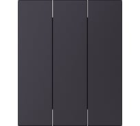 Выключатель 3-клавишный SMARTBUY модульный 10А черный акрил Альтаир SBE-m11ba-10-SW3-0