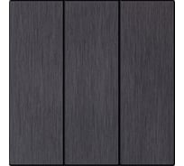 Выключатель 3-клавишный SMARTBUY независимый 10А алюминий черный Альтаир SBE-i11alb-10-SW3-0