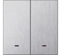 Выключатель 2-клавишный SMARTBUY с индикатором независимый 10А алюминий серебро Альтаир SBE-i11al-10-SW2-1