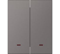 Выключатель 2-клавишный SMARTBUY с индикатором модульный 10А графит Альтаир SBE-m11g-10-SW2-1