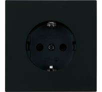 Розетка STEKKER 1-местная с защитной шторкой с/з (механизм),, 250В, 16А, серия Мия, RST16-3110-05, черный бархат, 50454