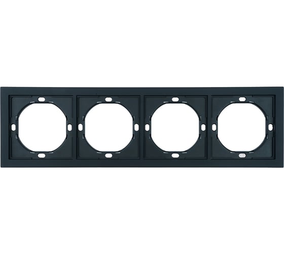 Рамка STEKKER 4-местная, серия Мия, PFR00-3004-05, черный бархат 50464 1