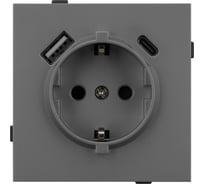 Механизм розетки с USB зарядкой Arlight SCT-TENDO-MUAC-SFPL-GR 1шт 054609