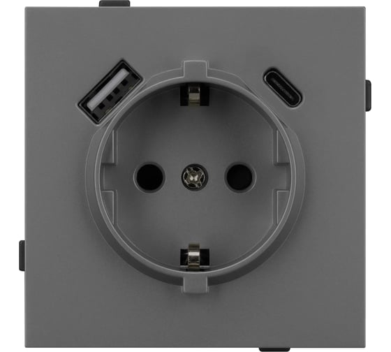 Механизм розетки с USB зарядкой Arlight SCT-TENDO-MUAC-SFPL-GR 1шт 054609 1