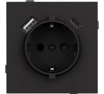 Механизм розетки с USB зарядкой Arlight SCT-TENDO-MUAC-SFPL-BK 1шт 054607