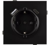Механизм розетки с USB зарядкой Arlight SCT-TENDO-MUAC-PL-BK 1шт 054087