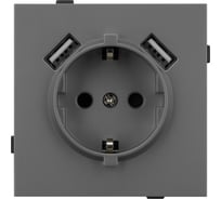 Механизм розетки с USB зарядкой Arlight SCT-TENDO-MUAA-SFPL-GR 1шт 054605