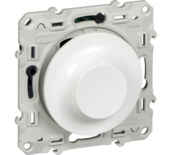 Универсальный светорегулятор Systeme Electric Odace Белый LED поворотно-нажимной, 4-400Вт SE S52R512