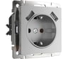 Розетка с заземлением, шторками и USBх2 Werkel W1171506 серебряный a050886