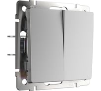 Выключатель двухклавишный Werkel W1120006 серебряный a050887