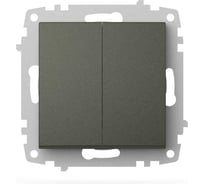 Выключатель двухклавишный ELBI Zena Vega дымчатый M+K 609-011100-202