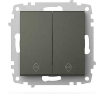 Переключатель двухклавишный ELBI Zena Vega дымчатый M+K 609-011100-211