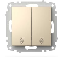 Переключатель двухклавишный проходной ELBI Zena Vega слоновая кость M+K 609-012500-211