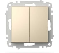 Выключатель двухклавишный ELBI Zena Vega слоновая кость M+K 609-012500-202