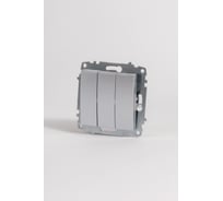 Выключатель 3х клавишный ELBI Zena Vega серый металлик, 1 выход M+K 609-011000-254