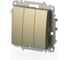 Выключатель 3х клавишный ELBI Zena Vega титан, 1 выход M+K 609-011400-254 2