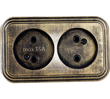 2-местная розетка SVET RA 16-237-Черная Бронза открытой установки без заземления EV0311-0042