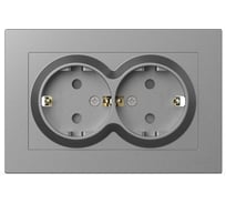 Розетка 2-я с заземлением (комплект) Vox Серый Металик ELBI 611-051032-907