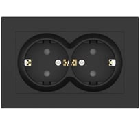 Розетка 2-я с заземлением (комплект) Vox Vantablack ELBI 611-054832-907