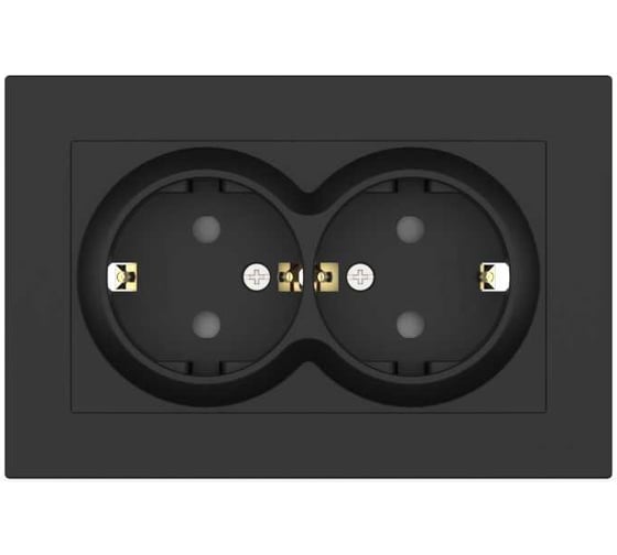 Розетка ELBI Moda Vox Vantablack 2-я с/з (комплект) 611-054832-907 1