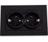 Розетка 2-я с заземлением (комплект) Vox Vantablack ELBI 611-054832-907 2