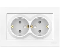 Розетка 2-я с заземлением (комплект) Vox Белый ELBI 611-050232-907