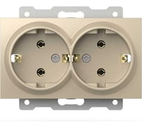 Розетка ELBI Zena Vega слоновая кость 2-я с заземлением M+K 609-012500-907