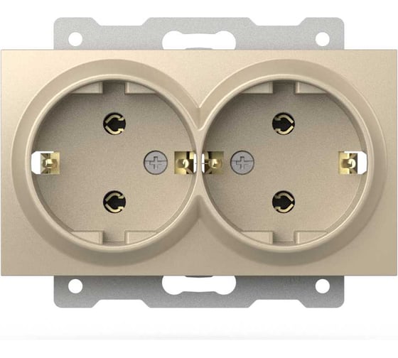 Розетка ELBI Zena Vega слоновая кость 2-я с заземлением M+K 609-012500-907 1