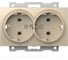 Розетка ELBI Zena Vega слоновая кость 2-я с заземлением M+K 609-012500-907 1
