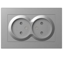Розетка ELBI Moda Vox серый металик 2-я б/з (комплект) 611-051032-908