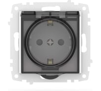 Розетка IP 44 с заземлением и откидной крышкой M+K Zena Vega Кремовый ELBI 609-080300-218