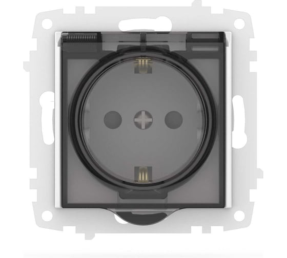 Розетка ELBI Zena Vega кремовый IP 44 с заземлением и откидной крышкой M+C 609-080300-218