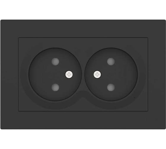 Розетка ELBI Moda Vox Vantablack 2-я б/з (комплект) 611-054832-908 1