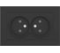 Розетка ELBI Moda Vox Vantablack 2-я б/з (комплект) 611-054832-908 1