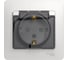 Розетка в сборе Systeme Electric GLOSSA PRO с заземлением со шторками с крышкой, 16А, IP44, в сборе,белый GSL000148RU 1
