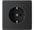 Розетка с заземлением со шторками ArtGallery Systeme Electric 16А, механизм, Черный шелк GAL001745 1