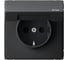 Розетка с заземлением со шторками c крышкой ArtGallery Systeme Electric 16А, IP44, механизм, Черный шелк GAL441746 1