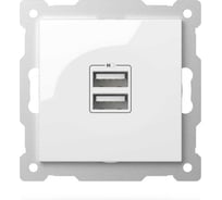 Розетка USB двойная ELBI Zena Vega белоснежный, 5V, 2.1A M+K 609-015600-143