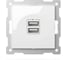 Розетка USB двойная ELBI Zena Vega белоснежный, 5V, 2.1A M+K 609-015600-143 1
