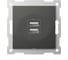 Розетка USB двойная ELBI Zena Vega дымчатый, 5V, 2.1A M+K 609-011100-143 1