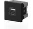 Розетка зарядного устройства Type A+C ELBI Moda Vox Vantablack, с заземлением, 5V, 2.4A M+C 611-044832-335 1